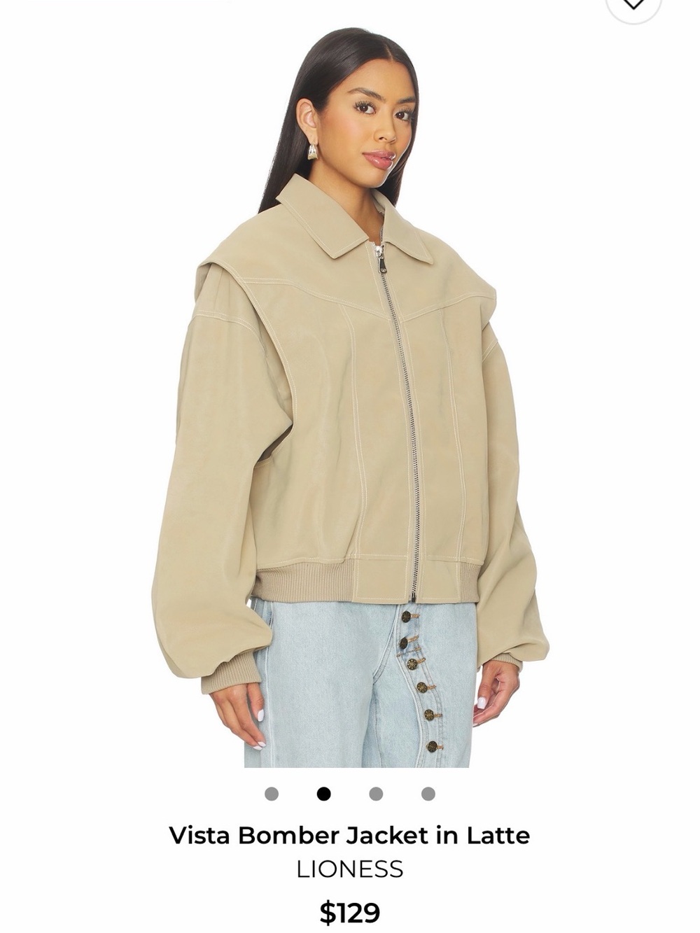 Lioness Vista Bomber Jacket in Latte BRAND NEW SMALL the Allie Hayes jacket